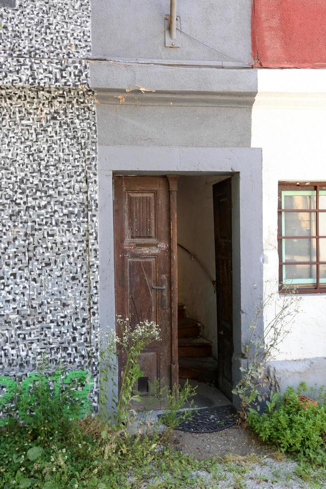 Tel Aviv July 20, 2019. Architectural design element of a door for entering and exiting a building photo