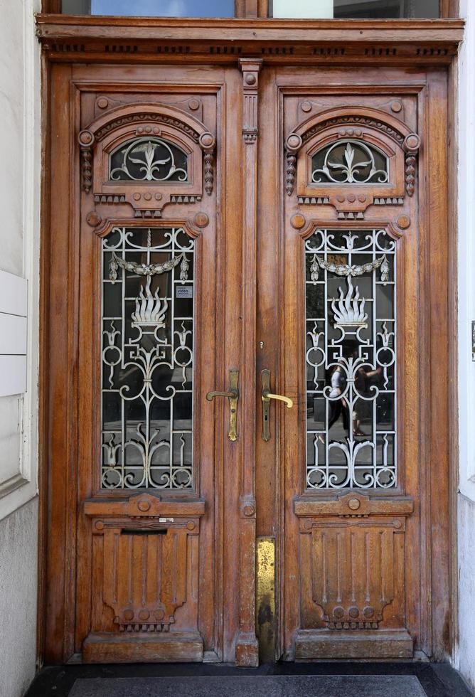 Tel Aviv July 20, 2019. Architectural design element of a door for entering and exiting a building photo