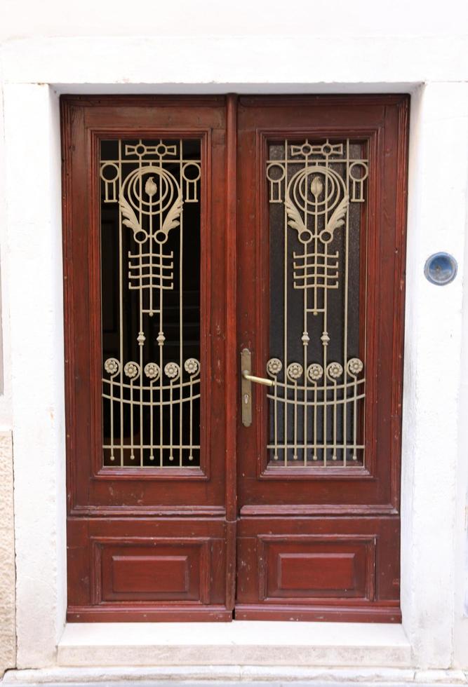Tel Aviv July 20, 2019. Architectural design element of a door for entering and exiting a building photo