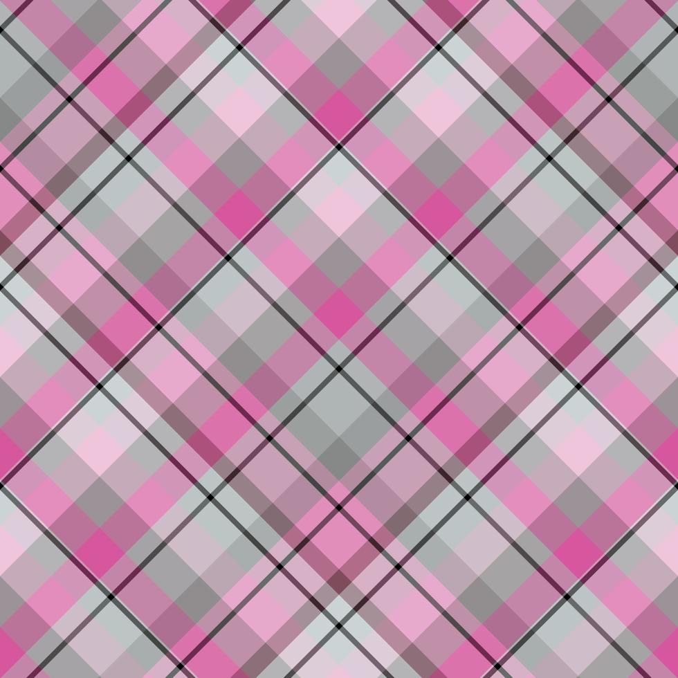 Seamless pattern in great cozy pink, grey and black  colors for plaid, fabric, textile, clothes, tablecloth and other things. Vector image. 2