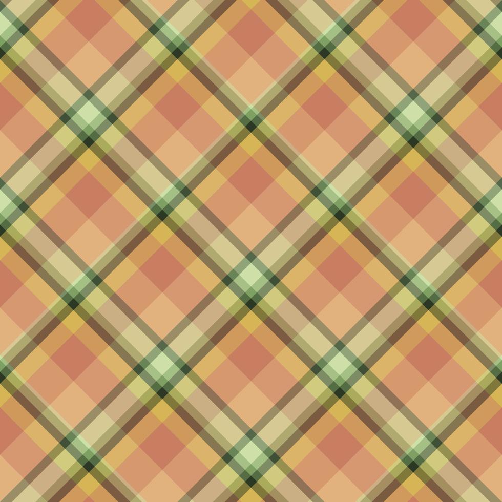 Seamless pattern in green and orange colors for plaid, fabric, textile, clothes, tablecloth and other things. Vector image. 2