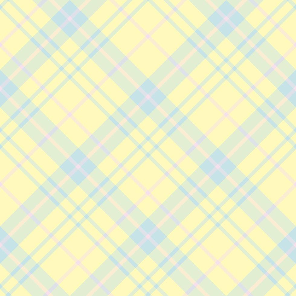 Seamless pattern in gentle light yellow, pink and blue colors for plaid, fabric, textile, clothes, tablecloth and other things. Vector image. 2