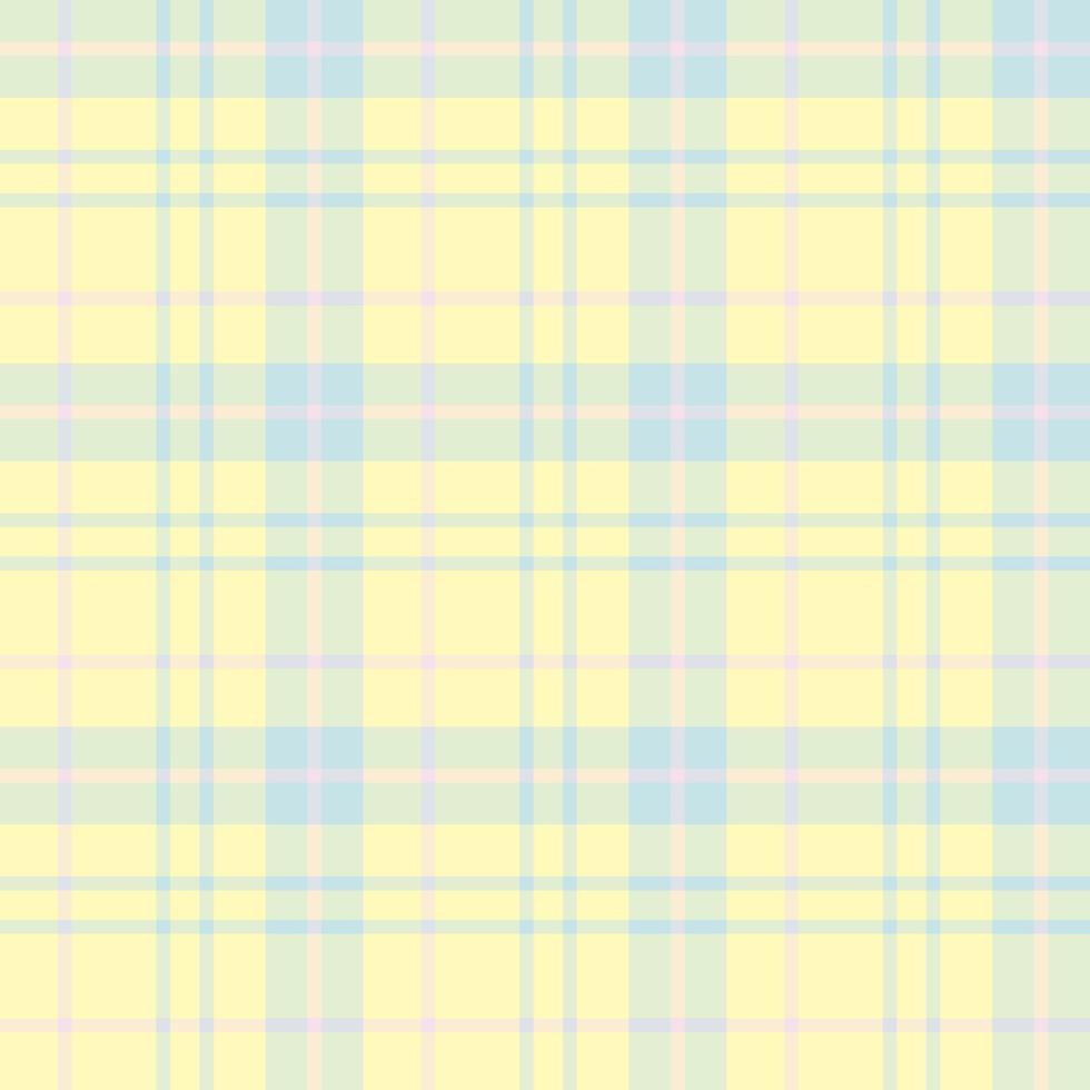 Seamless pattern in gentle light yellow, pink and blue colors for plaid, fabric, textile, clothes, tablecloth and other things. Vector image.