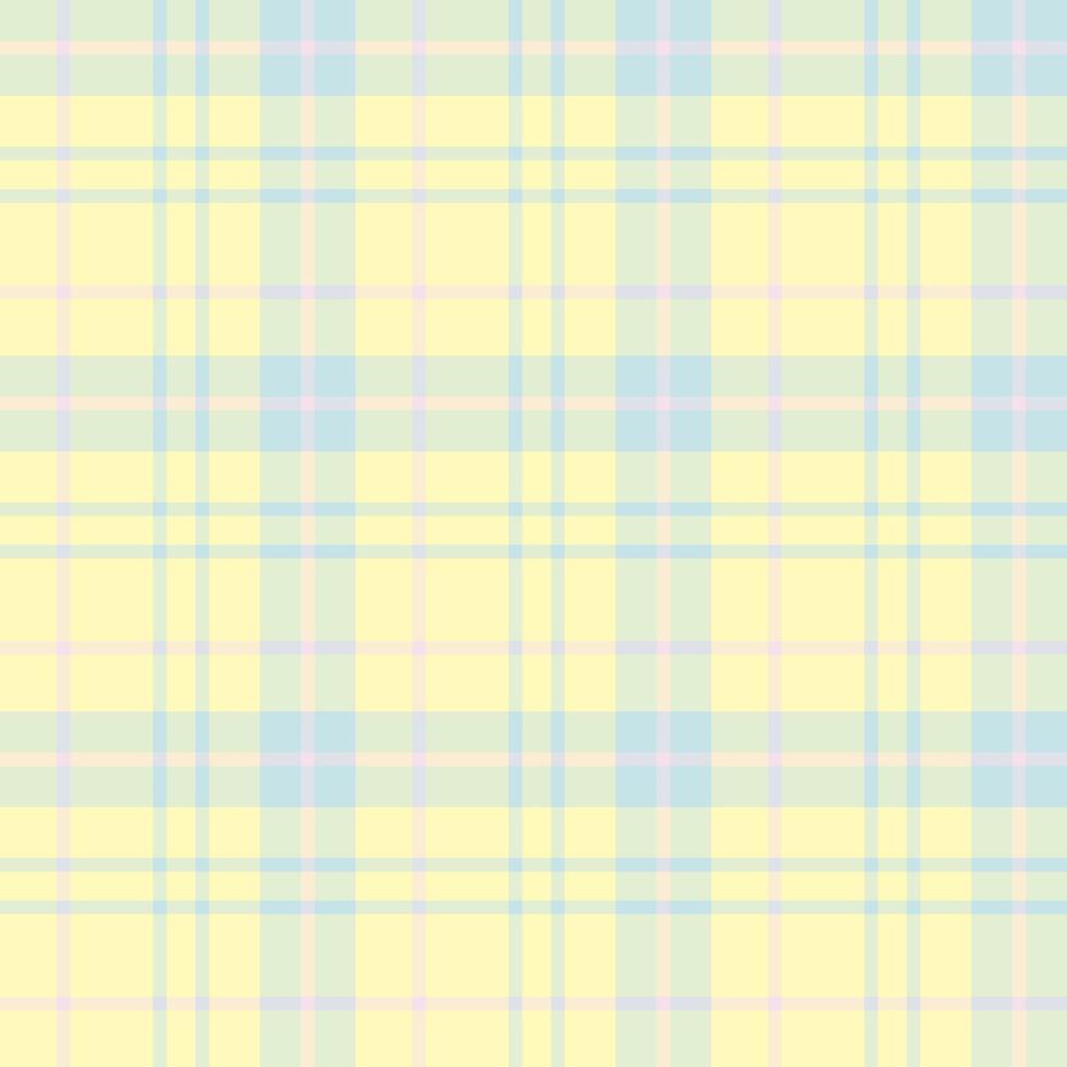 Seamless pattern in gentle light yellow, pink and blue colors for plaid, fabric, textile, clothes, tablecloth and other things. Vector image.