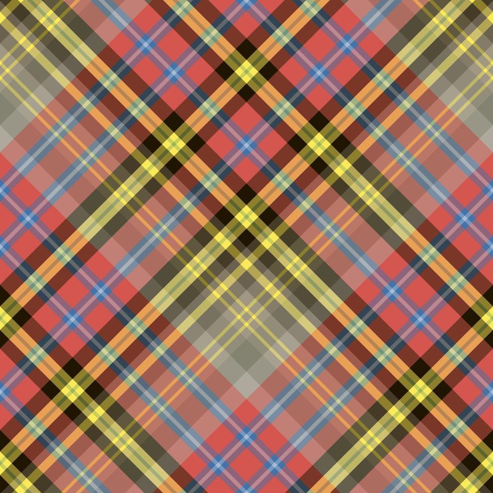 Seamless pattern in great black, yellow, red, blue and grey colors for plaid, fabric, textile, clothes, tablecloth and other things. Vector image. 2
