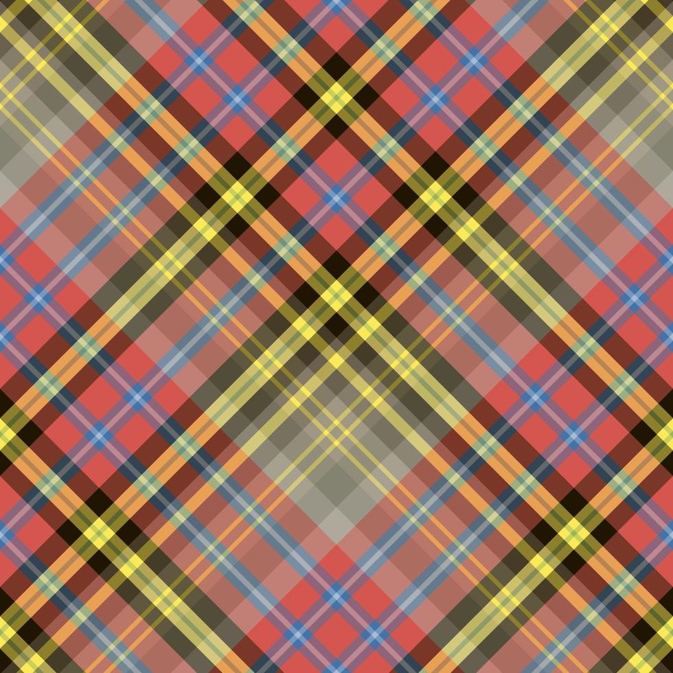 Seamless pattern in great black, yellow, red, blue and grey colors for plaid, fabric, textile, clothes, tablecloth and other things. Vector image. 2