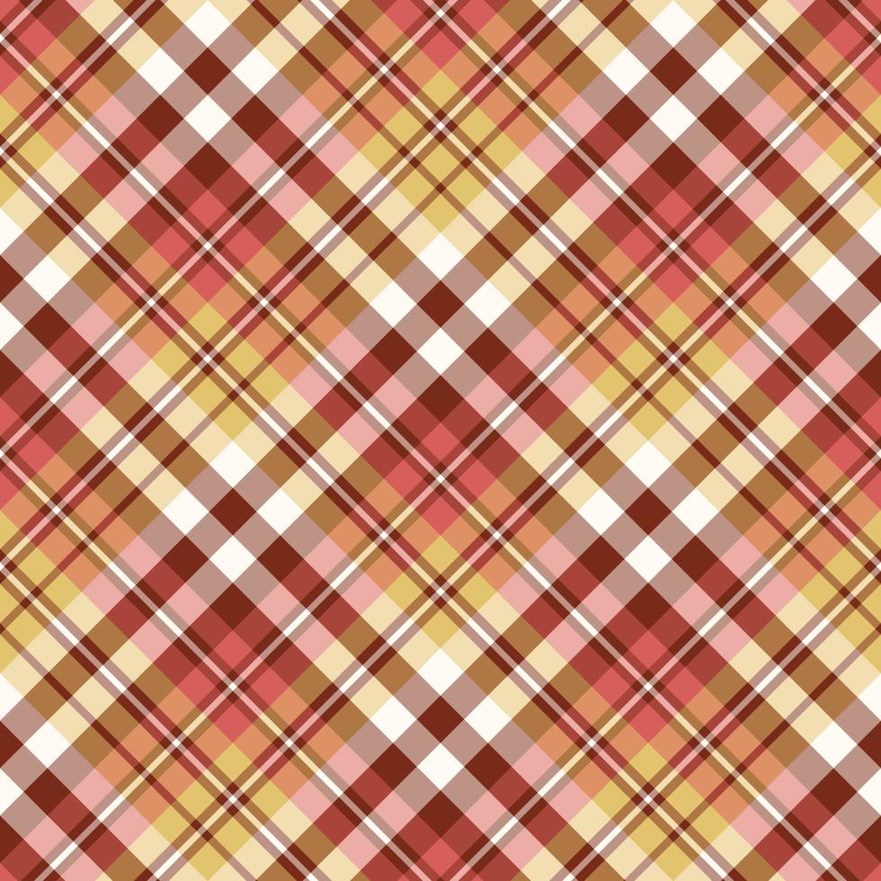 Seamless pattern in marvelous brown, yellow, red and white colors for plaid, fabric, textile, clothes, tablecloth and other things. Vector image. 2