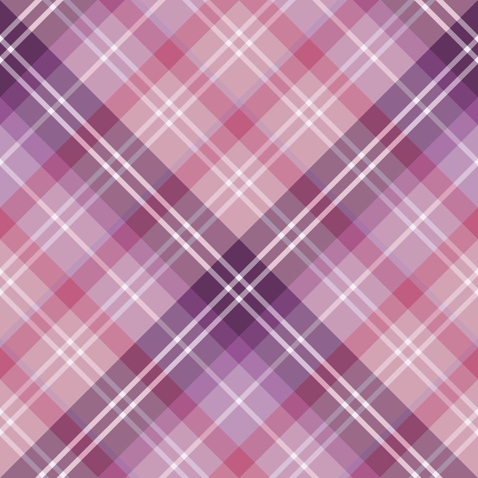 Seamless pattern in great pink, white, light and dark violet  colors for plaid, fabric, textile, clothes, tablecloth and other things. Vector image. 2