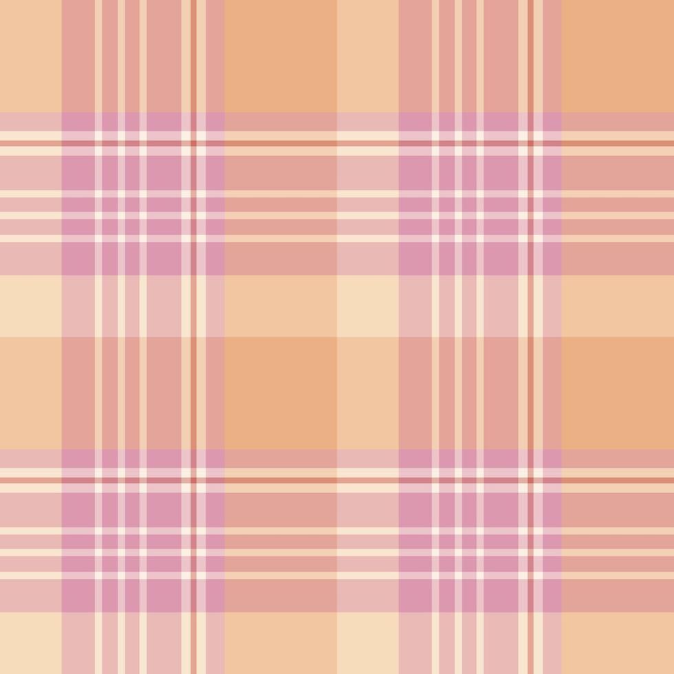 Seamless pattern in great cute pink and light orange colors for plaid, fabric, textile, clothes, tablecloth and other things. Vector image.