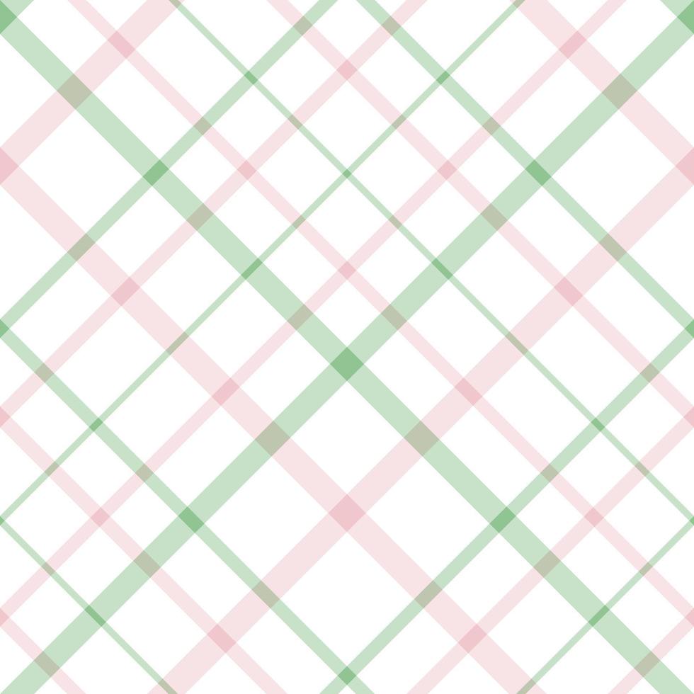 Seamless pattern in fine light pink, green and white colors for plaid, fabric, textile, clothes, tablecloth and other things. Vector image. 2