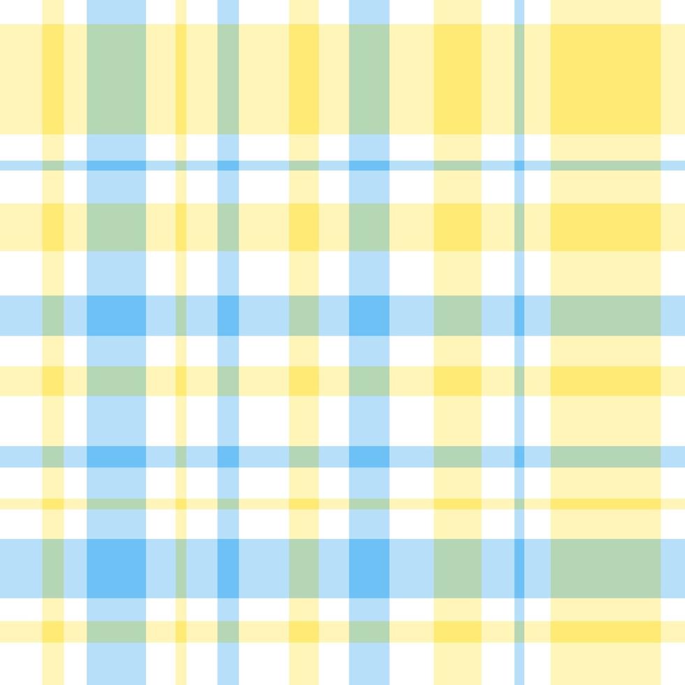 Seamless pattern in fine light yellow, blue and white colors for plaid, fabric, textile, clothes, tablecloth and other things. Vector image.