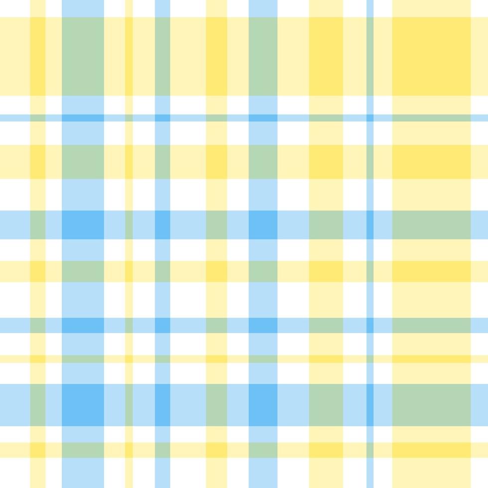 Seamless pattern in fine light yellow, blue and white colors for plaid, fabric, textile, clothes, tablecloth and other things. Vector image.