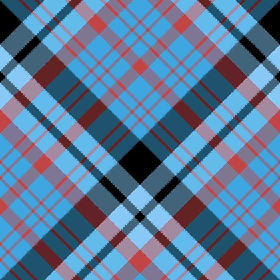 Seamless pattern in great blue, red and black colors for plaid, fabric, textile, clothes, tablecloth and other things. Vector image. 2