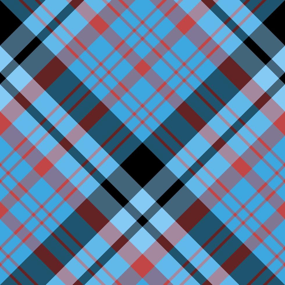 Seamless pattern in great blue, red and black colors for plaid, fabric, textile, clothes, tablecloth and other things. Vector image. 2