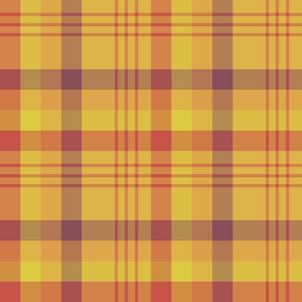 Seamless pattern in great cozy yellow, red and orange colors for plaid, fabric, textile, clothes, tablecloth and other things. Vector image.