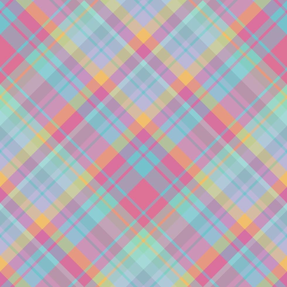 Seamless pattern in great cute pink, blue, green, yellow, lilac colors for plaid, fabric, textile, clothes, tablecloth and other things. Vector image. 2