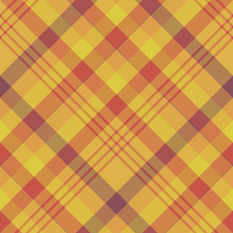 Seamless pattern in great cozy yellow, red and orange colors for plaid, fabric, textile, clothes, tablecloth and other things. Vector image. 2