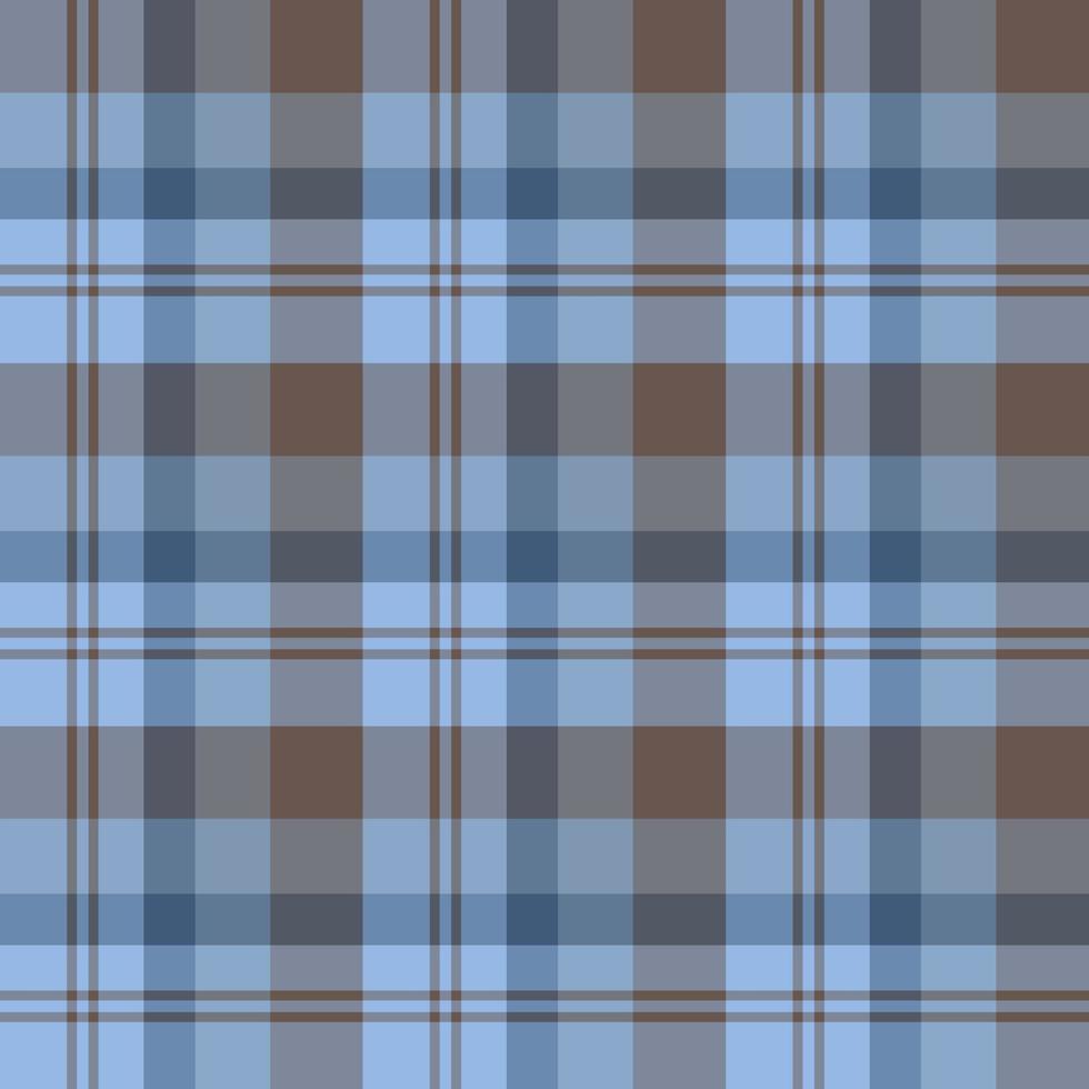 Seamless pattern in marvelous brown and discreet blue colors for plaid, fabric, textile, clothes, tablecloth and other things. Vector image.