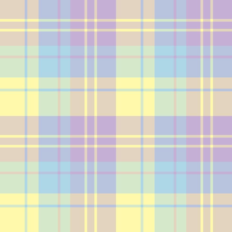Seamless pattern in great pastel yellow, blue and violet colors for plaid, fabric, textile, clothes, tablecloth and other things. Vector image.