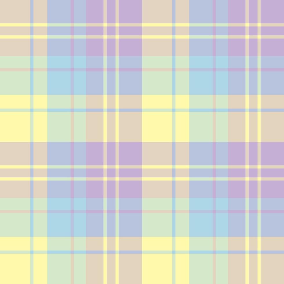Seamless pattern in great pastel yellow, blue and violet colors for plaid, fabric, textile, clothes, tablecloth and other things. Vector image.