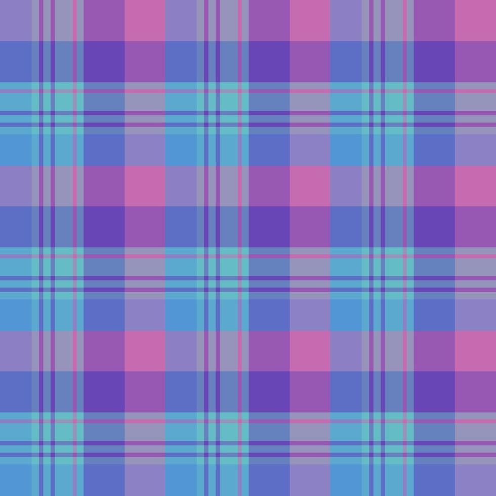 Seamless pattern in great cute blue, violet and pink colors for plaid, fabric, textile, clothes, tablecloth and other things. Vector image.