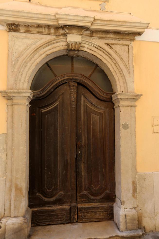 Tel Aviv July 20, 2019. Architectural design element of a door for entering and exiting a building photo