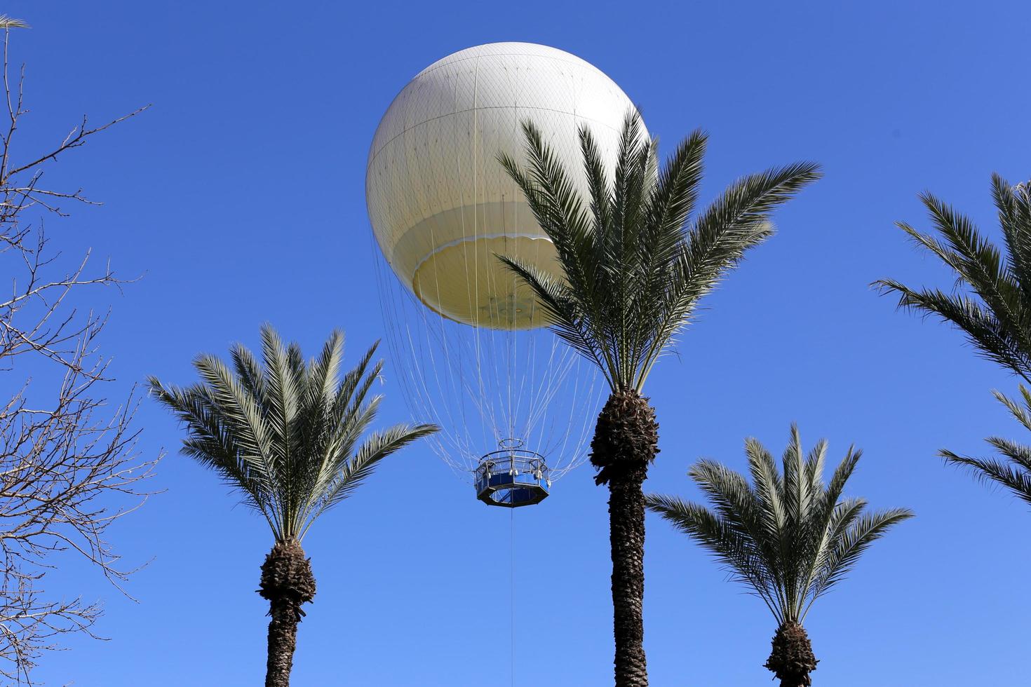 Tel Aviv Israel January 23, 2019 Hot air balloon to rise into the sky and survey the area. photo