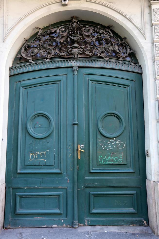 Tel Aviv July 20, 2019. Architectural design element of a door for entering and exiting a building photo