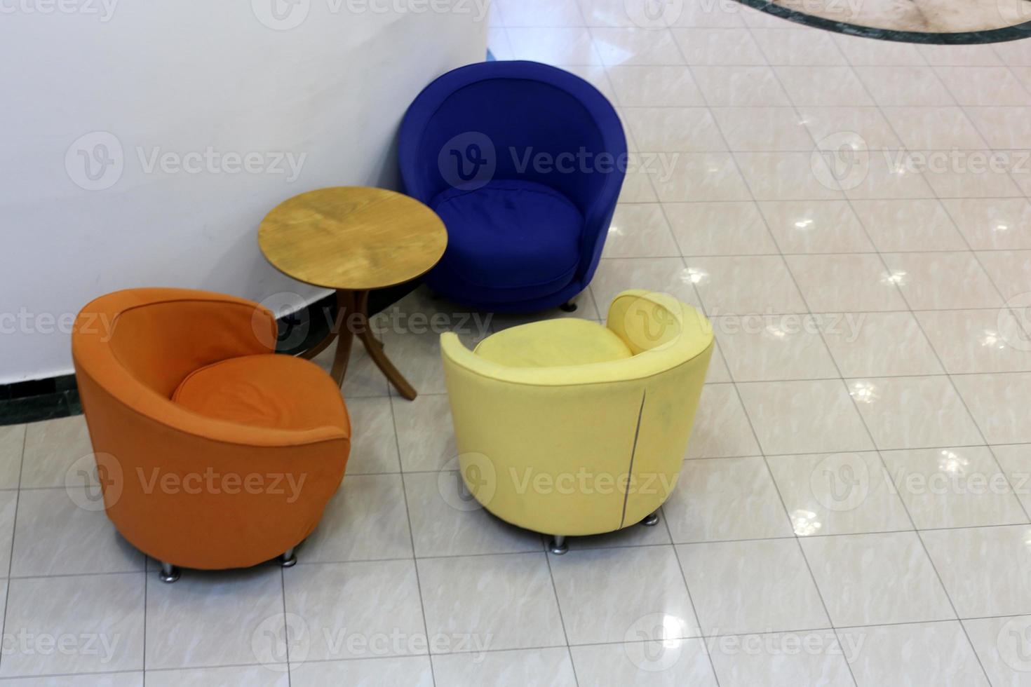 Chair for relaxing in a cafe on the Mediterranean coast photo