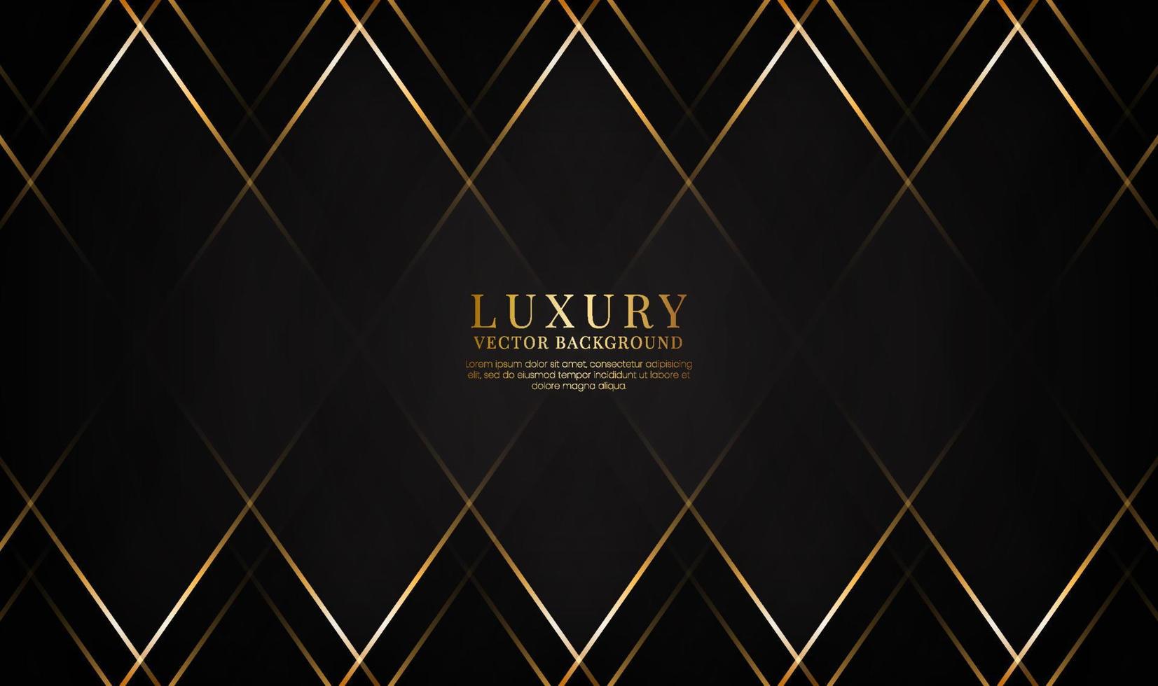 3D black luxury abstract background overlap layers on dark space with golden rhombus effect decoration. Graphic design element elegant style concept for banner, flyer, card, brochure, or landing page vector