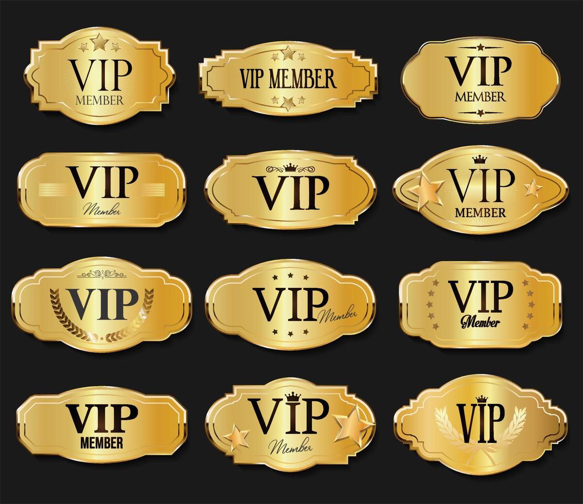 Golden VIP invitation card in dark black and gold background vector