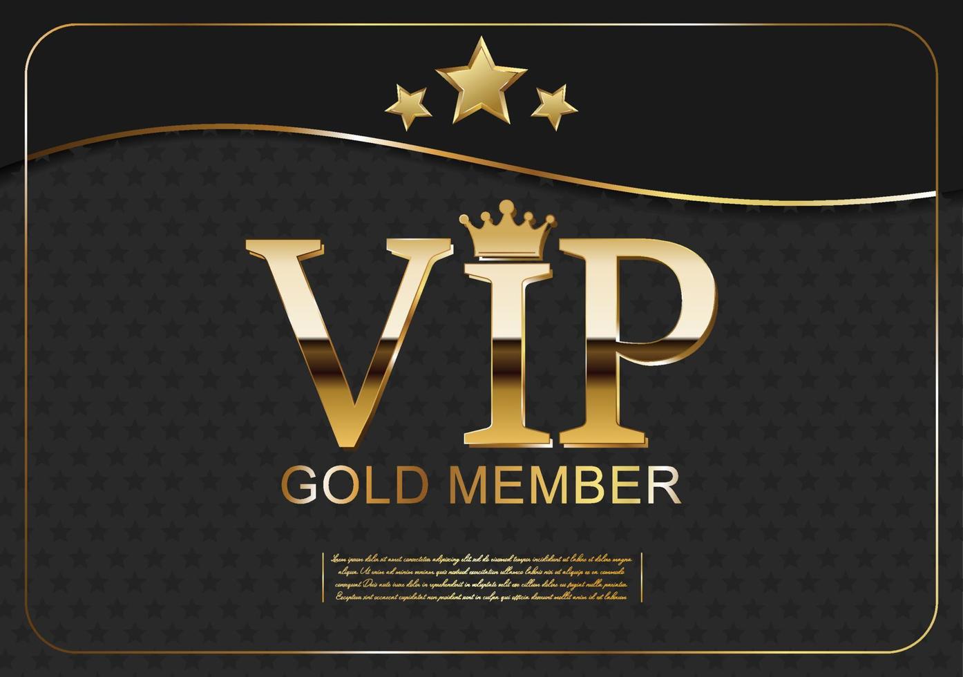 Golden VIP invitation card in dark black and gold background vector