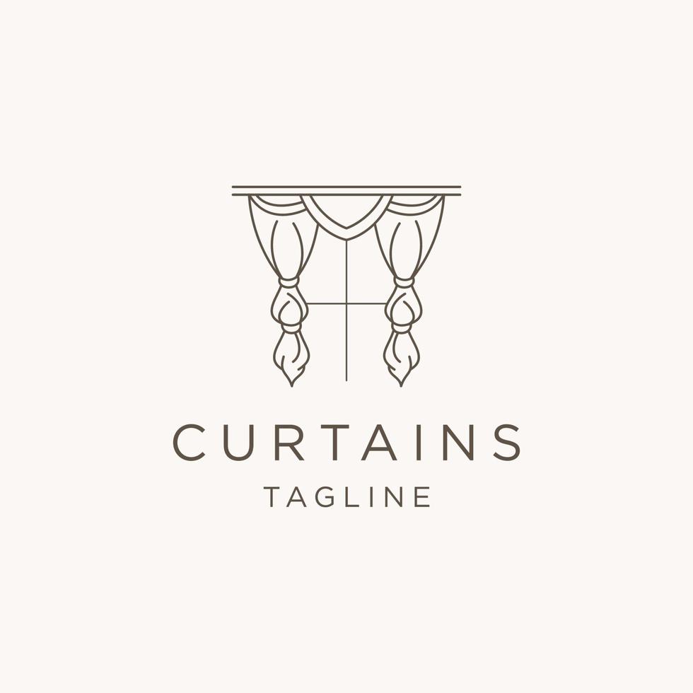 Curtain logo design template flat vector illustration