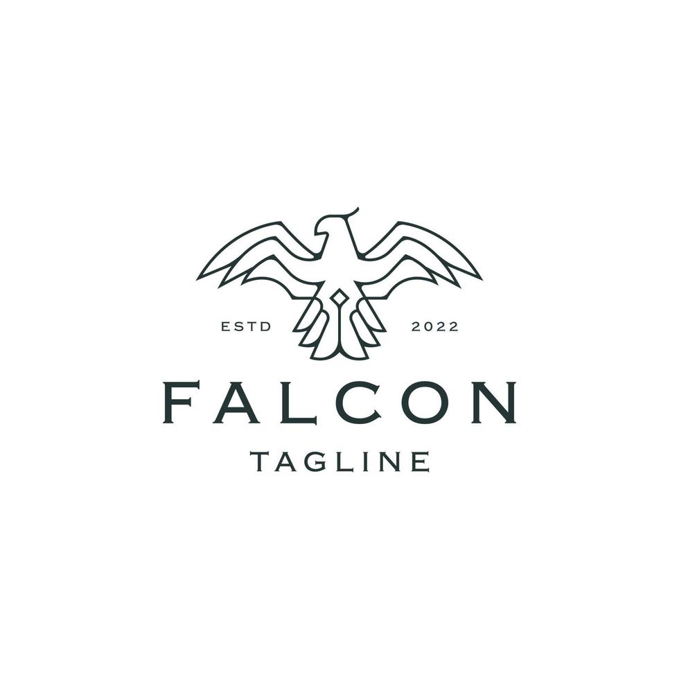 Falcon line logo icon design template flat vector