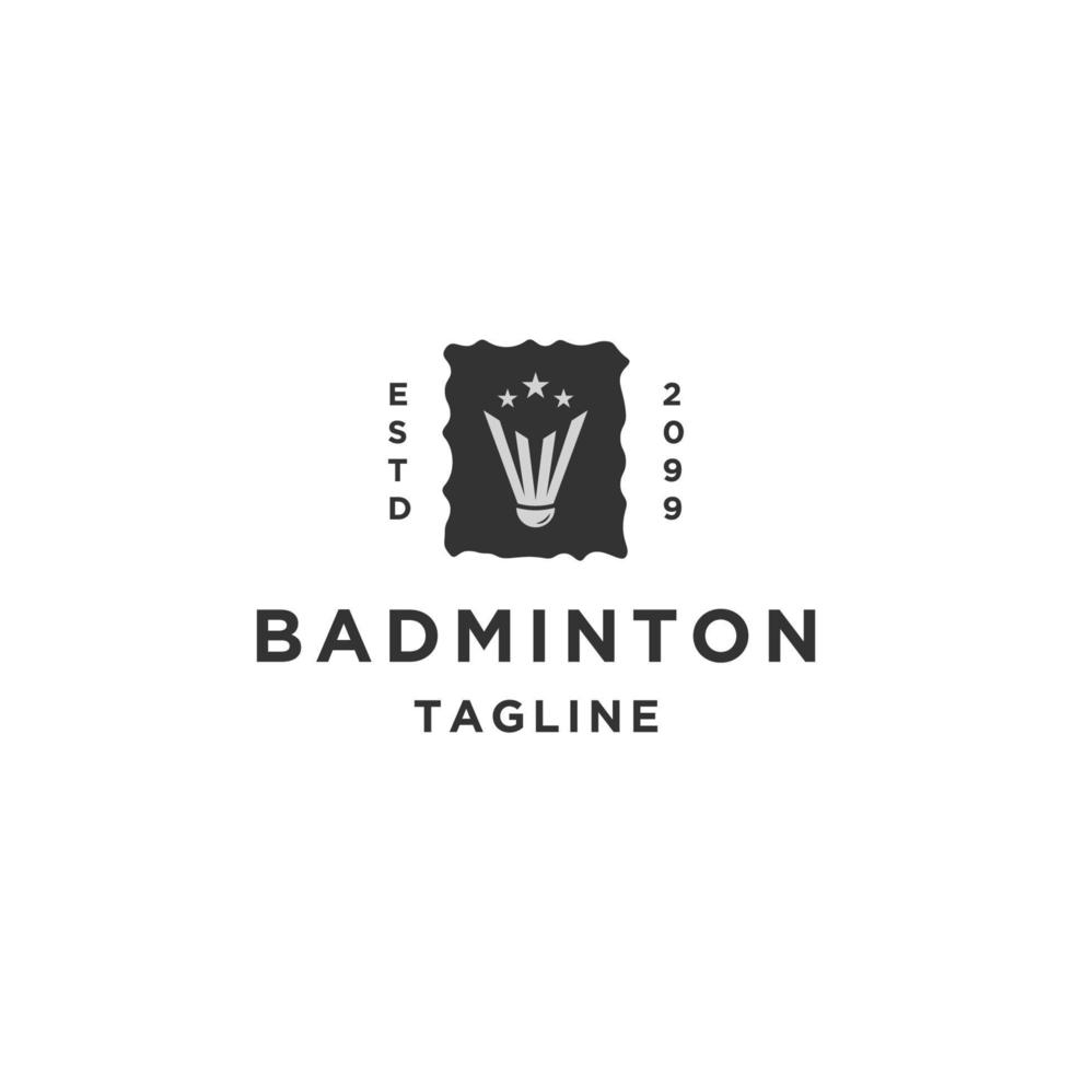 vector plano de plantilla de diseño de logotipo de volante de bádminton