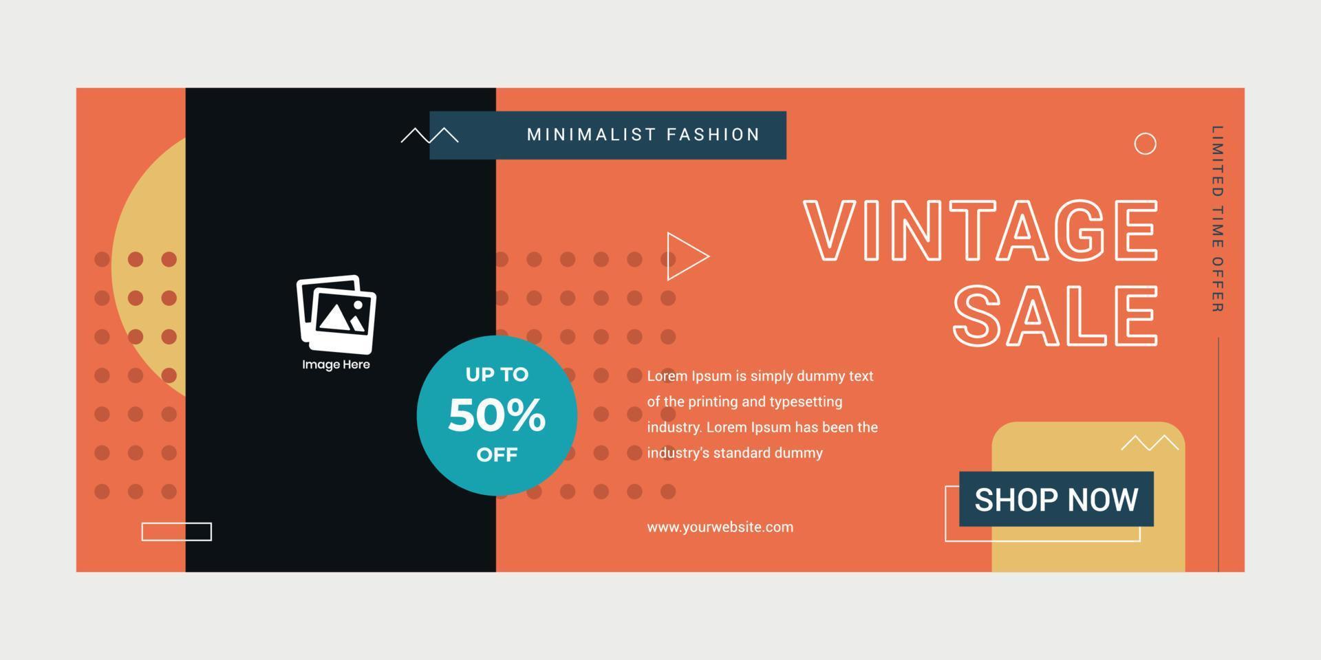 Vintage banner big sale design template. Retro banner concept. Suitable for advertising, promotion vector