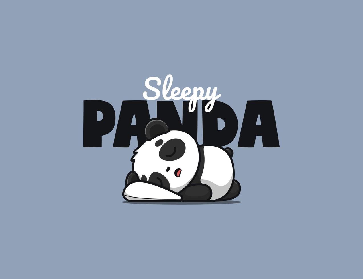 Cute Sleepy Panda Cartoon Illustration vector