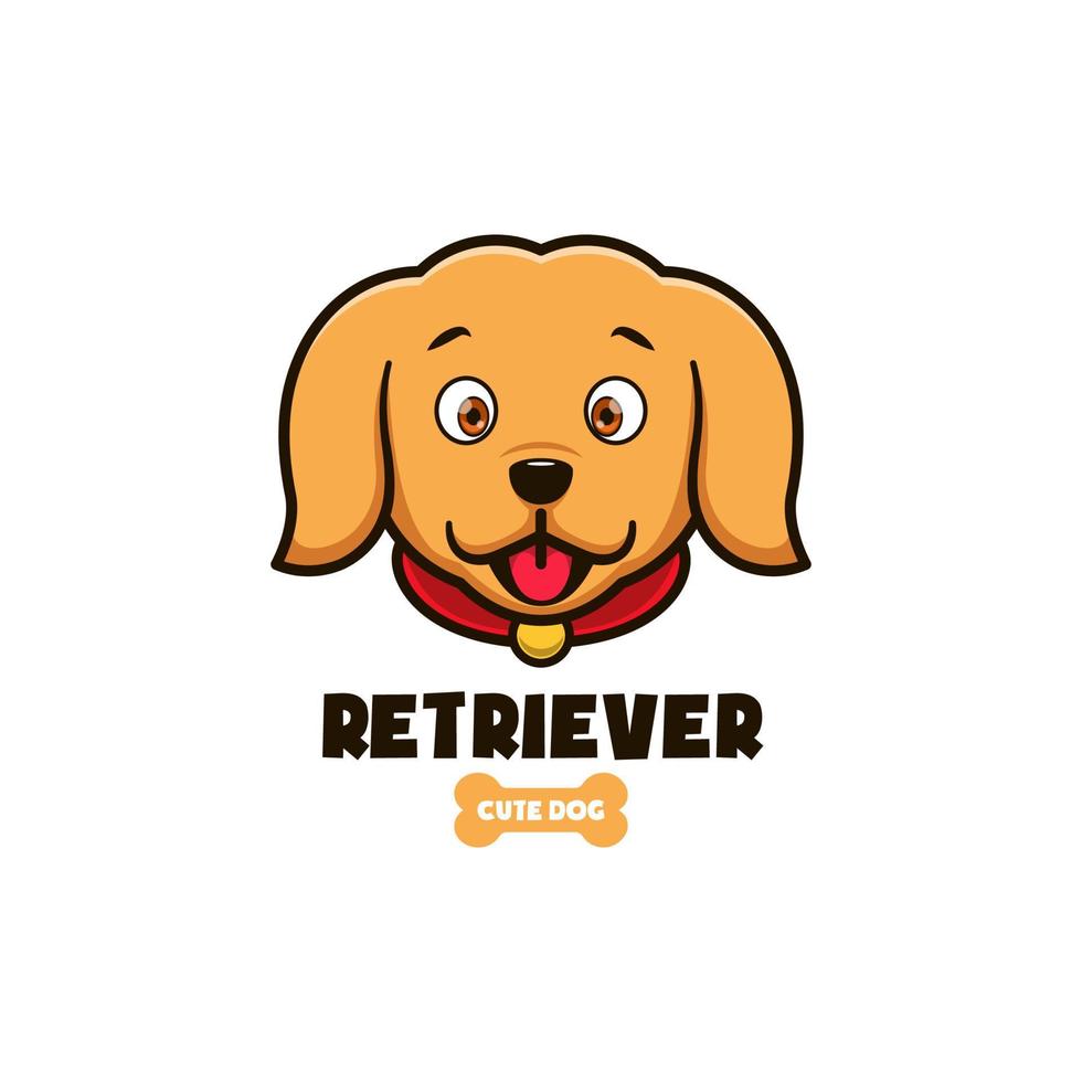 Golden Retriever Logo Flat Style vector