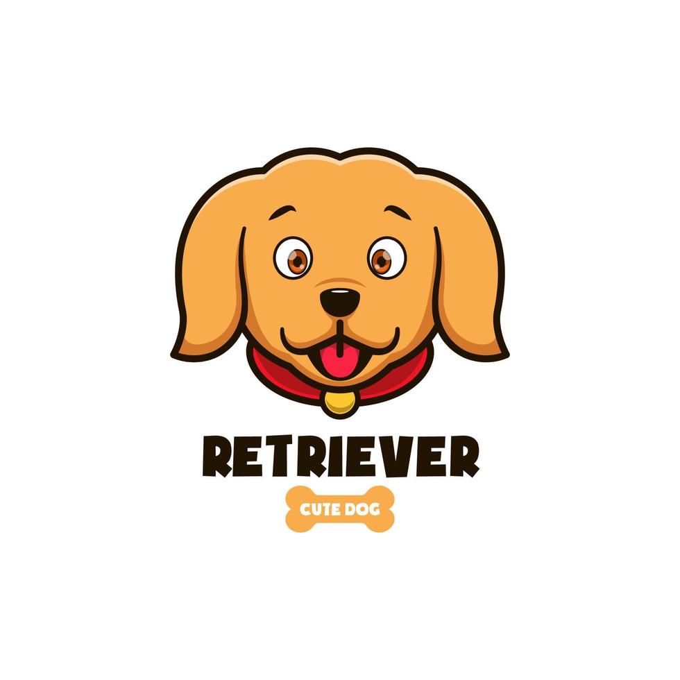 logotipo de golden retriever estilo plano vector