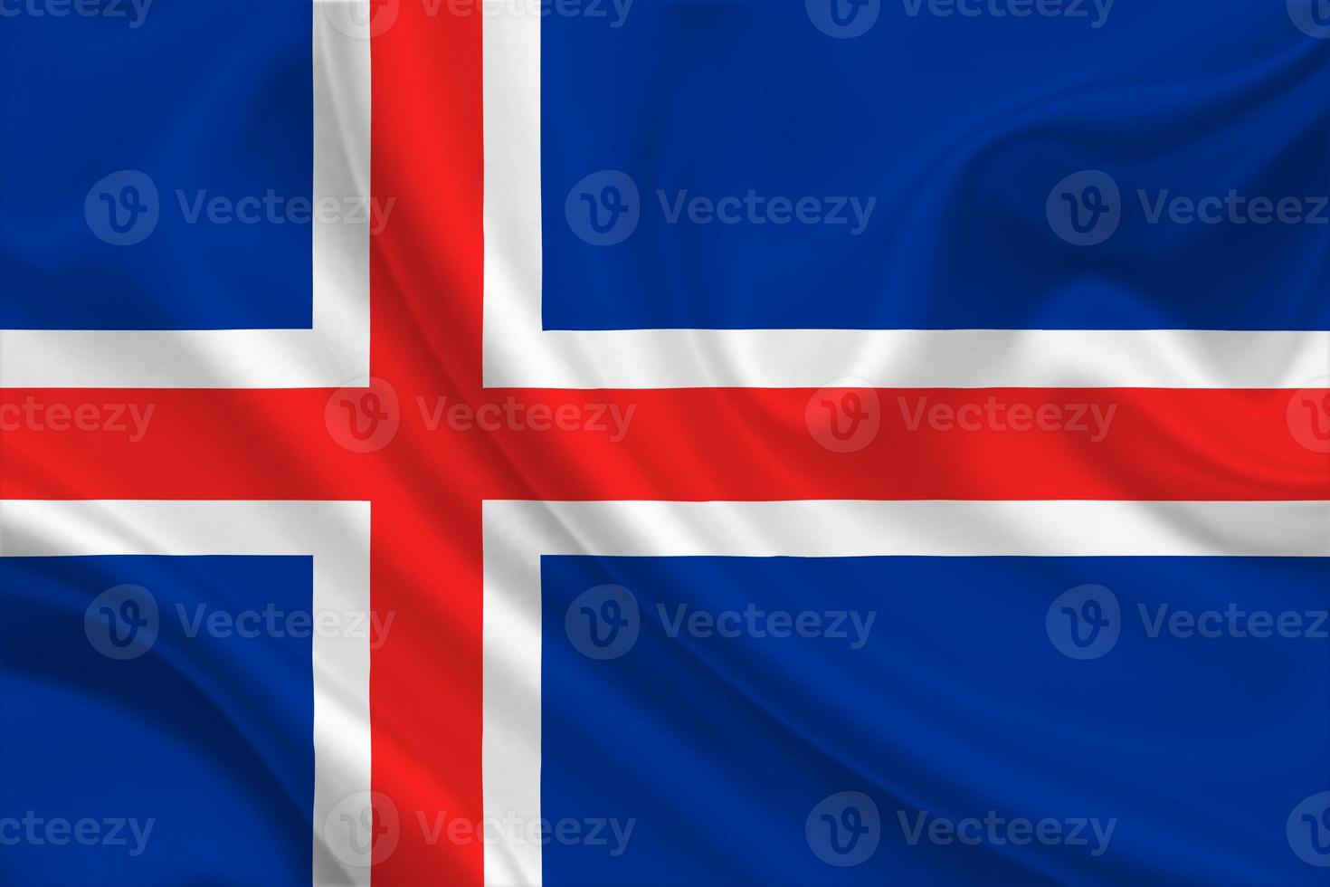 3d bandera de islandia en tela foto