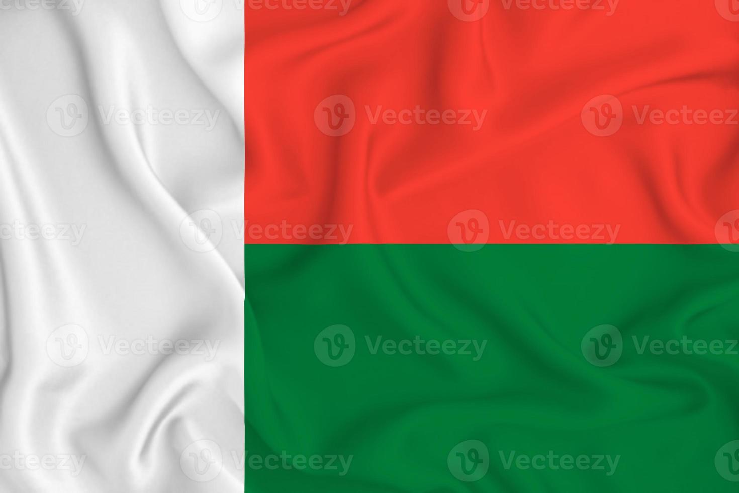 3D Flag of Madagascar on fabric photo