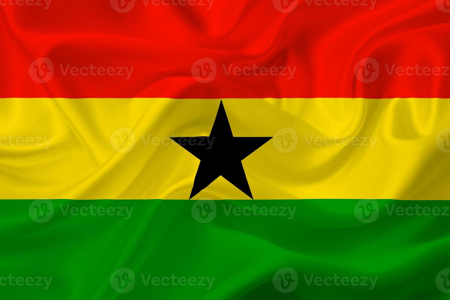 3d bandera de ghana en tela foto