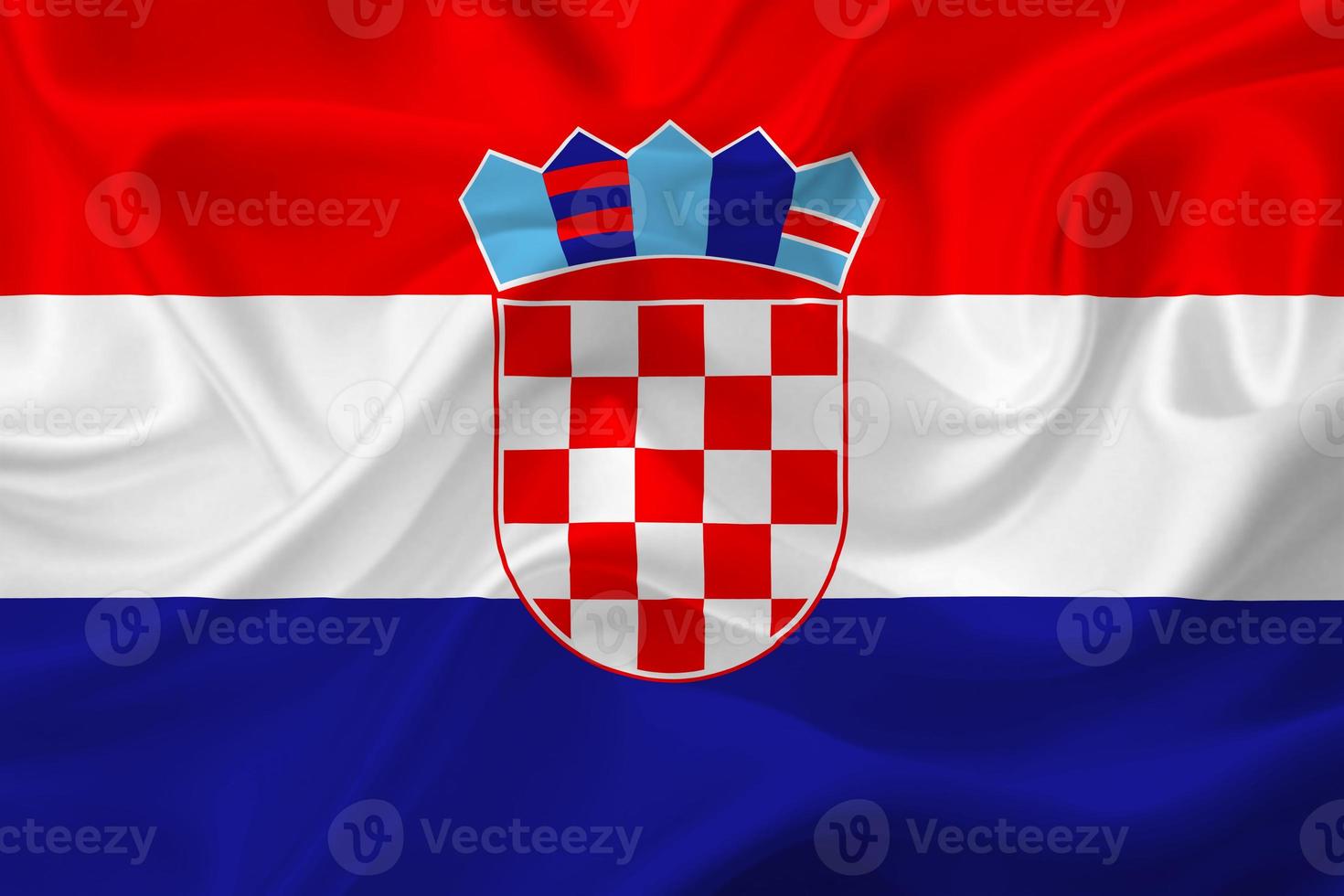 3D Flag of Croatia on fabric photo