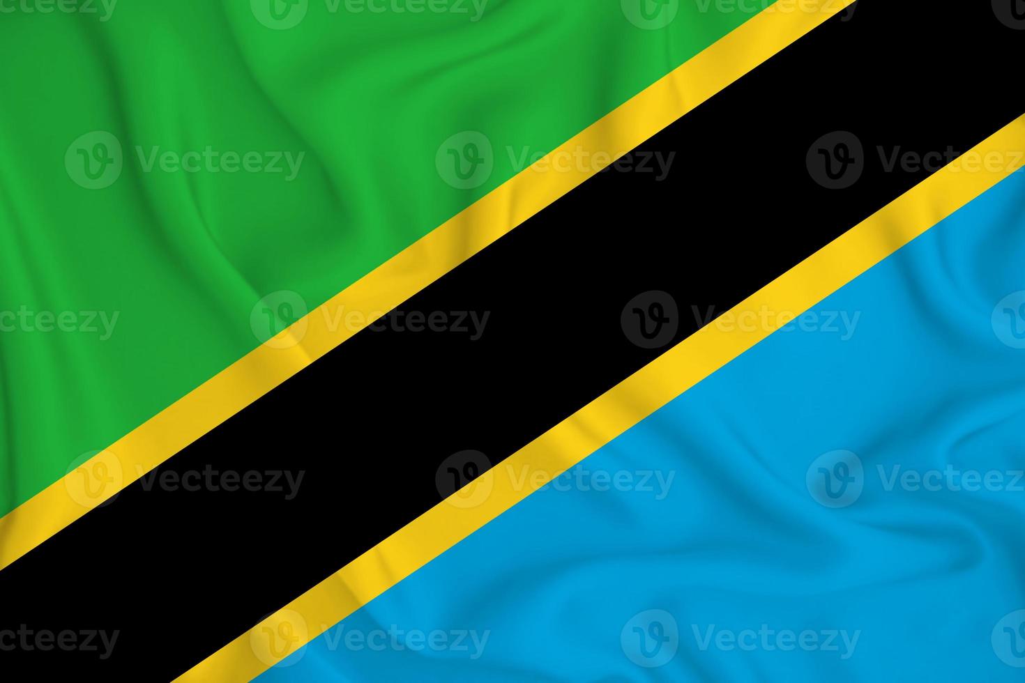 3D Flag of Tanzania on fabric photo