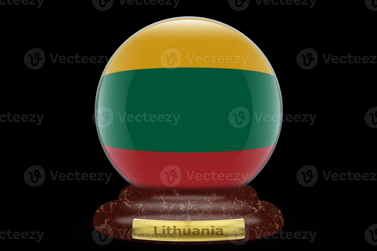 3D Flag of Lithuania on snow globe photo
