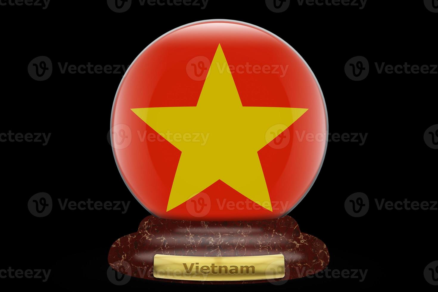 3D Flag of Vietnam on snow globe photo