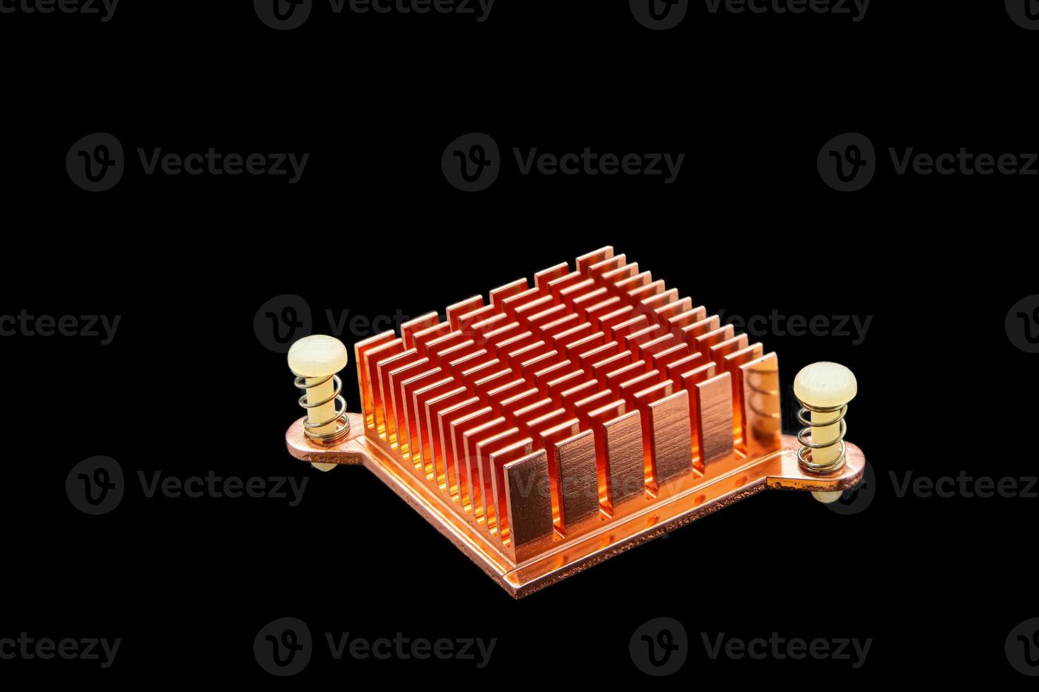 Copper heatsink to release heat from the chipset. photo