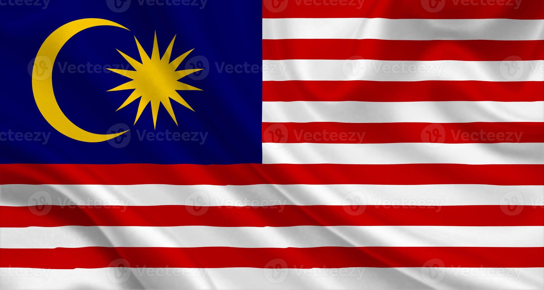 3D Flag of Malaysia on fabric photo