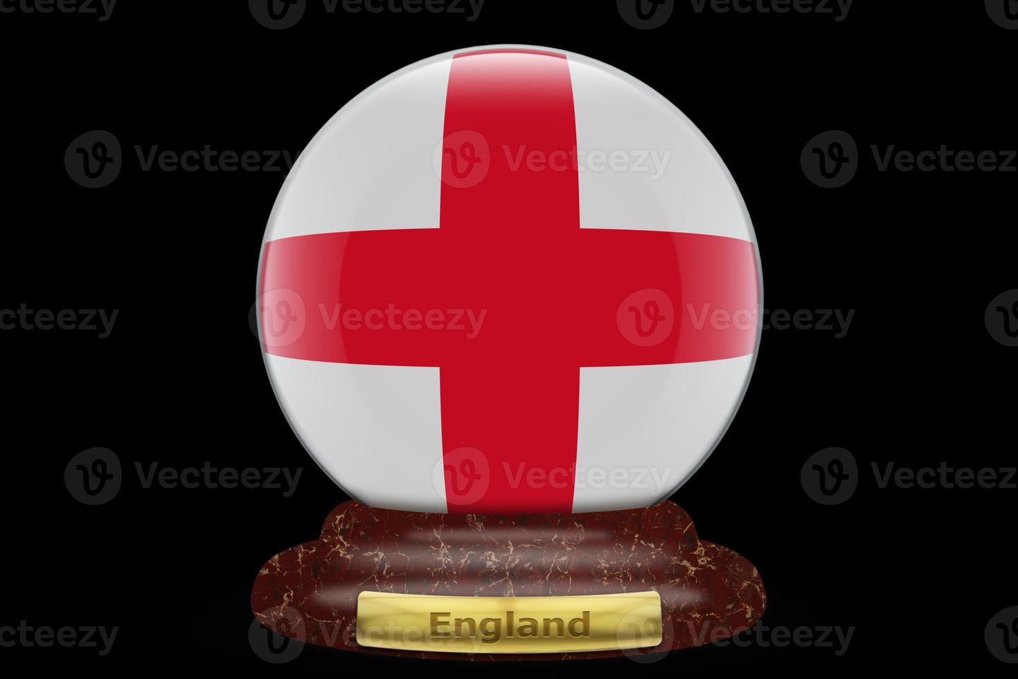 3D Flag of England on snow globe photo
