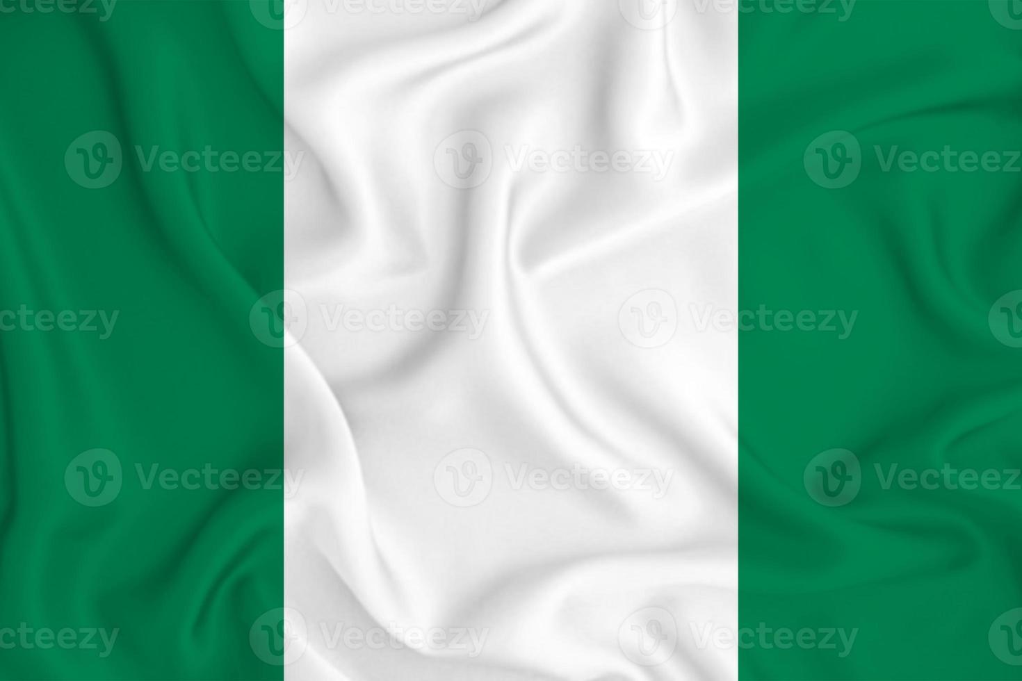 3D Flag of Nigeria on fabric photo